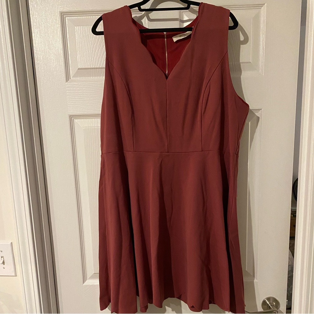 Arula Pink Scalloped Flare Dress - Size C - 3X